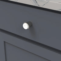 Firenze Collection Knob 1-1/4'' diam White Marble with Polished Nickel Finish B077038MW-14