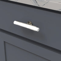 Firenze Collection T-Knob 5'' x 1'' White Marble with Polished Nickel Finish B077044MW-14