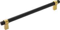 Sinclaire Collection Appliance Pull 12'' cc Matte Black & Brushed Golden Brass Finish B077113-MBBGB
