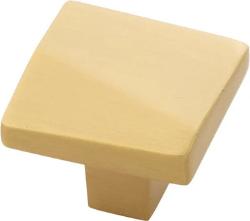 Veer Collection Knob 1-3/8'' Square Brushed Golden Brass Finish B077150-BGB