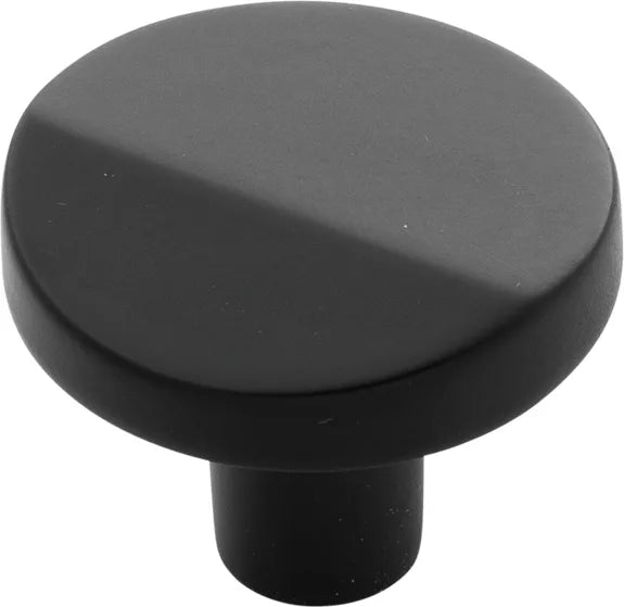 Veer Collection Knob 1-3/8'' diam Matte Black Finish B077153-MB