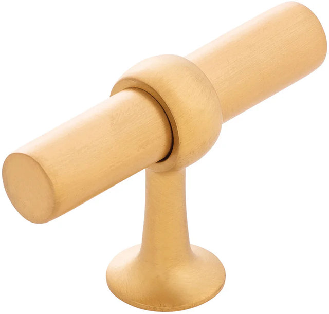 Ostia Collection T-Knob 2-1/2'' X 13/16'' Brushed Golden Brass Finish B077328-BGB