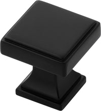 Brownstone Collection Knob 1-1/8'' Square Matte Black Finish B077458-MB