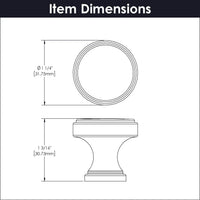 Brownstone Collection Knob 1-1/4'' diam Champagne Bronze Finish B077459-CBZ