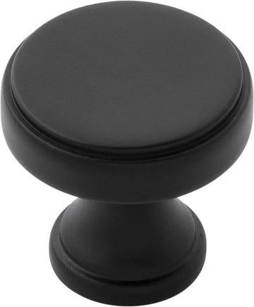 Brownstone Collection Knob 1-1/4'' diam Matte Black Finish B077459-MB