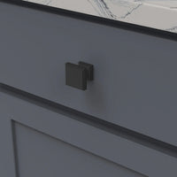 Brownstone Collection Knob 1-3/8'' Square Matte Black Finish B077460-MB