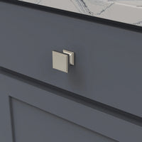 Brownstone Collection Knob 1-3/8'' Square Satin Nickel Finish B077460-SN