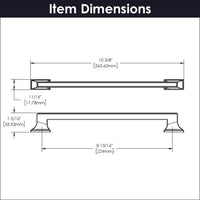 Brownstone Collection Pull 8-13/16'' cc Satin Nickel Finish B077464-SN