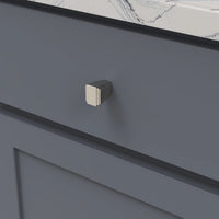 Belleclaire Collection Knob 1'' x 7/8'' Satin Nickel Finish B077493-SN