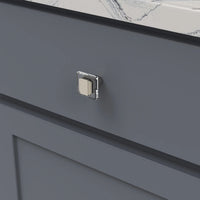 Belleclaire Collection Knob 1-1/4'' Square Satin Nickel Finish B077497-SN