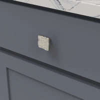Sandrine Collection Knob 1-3/8'' Square Satin Nickel Finish B077512-SN