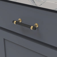 Ostia Collection Pull 3-3/4'' cc Matte Black and Brushed Golden Brass Finish B077523-MBBGB