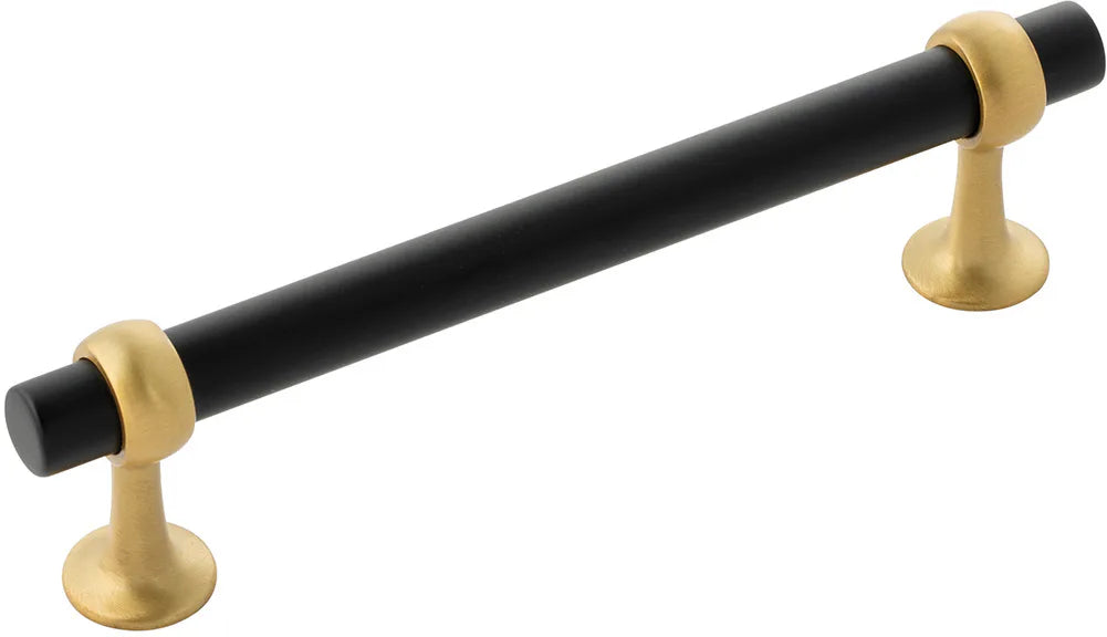 Ostia Collection Pull 5-1/16'' cc Matte Black and Brushed Golden Brass Finish B077524-MBBGB