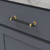 Ostia Collection Pull 5-1/16'' cc Matte Black and Brushed Golden Brass Finish B077524-MBBGB