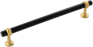 Ostia Collection Pull 7-9/16'' cc Matte Black and Brushed Golden Brass Finish B077525-MBBGB