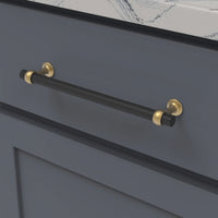 Ostia Collection Pull 7-9/16'' cc Matte Black and Brushed Golden Brass Finish B077525-MBBGB