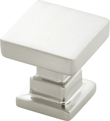 Brighton Collection Knob 1'' Square Satin Nickel Finish B077890SN