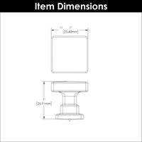 Brighton Collection Knob 1'' Square Satin Nickel Finish B077890SN