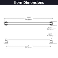 Urbane Collection Appliance Pull 18'' cc Satin Nickel Finish B077953SN