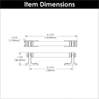 Reserve Collection Pull 5-1/16'' cc Satin Nickel with Brown Leather Finish B077980LRSN