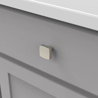 Coventry Collection Knob 1-1/4'' Square Satin Nickel Finish B077986SN