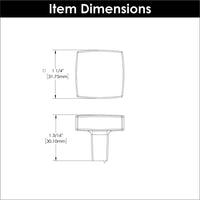 Coventry Collection Knob 1-1/4'' Square Satin Nickel Finish B077986SN