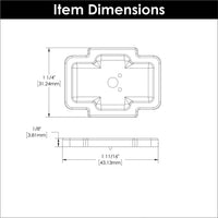 Coventry Collection Knob Backplate 1-3/4'' x 1-1/4'' Matte Black Finish B077995MB