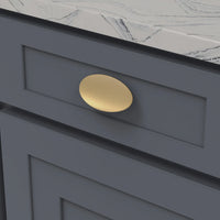 Bijou Grata Collection Pull 3-3/4'' x 1-78'' Oval Brushed Golden Brass Finish B078768-BGB