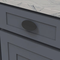 Bijou Grata Collection Pull 3-3/4'' x 1-78'' Oval Matte Black Finish B078768-MB