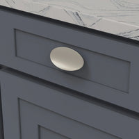 Bijou Grata Collection Pull 3-3/4'' x 1-78'' Oval Satin Nickel Finish B078768-SN