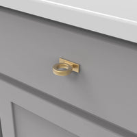 Corsa Collection Ring Knob 1-3/4'' x 5/8'' Brushed Golden Brass Finish B078787BGB