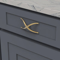 Bijou X Collection Knob 4-3/4'' x 2-3/8'' Brushed Golden Brass Finish B079063-BGB