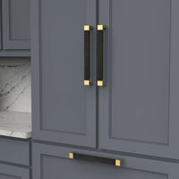 Fuse Collection Appliance Pull 12'' cc Brushed Golden Brass with Black Wood Finish B079354WB-BGB