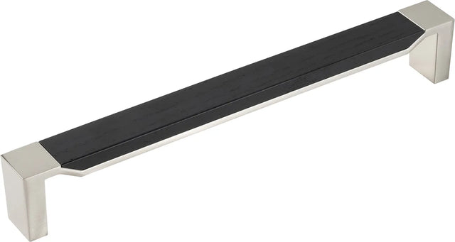 Fuse Collection Appliance Pull 12'' cc Satin Nickel with Black Wood Finish B079354WB-SN