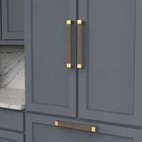 Fuse Collection Appliance Pull 12'' cc Brushed Golden Brass with Walnut Finish B079354WN-BGB