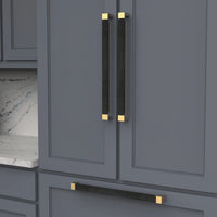Fuse Collection Appliance Pull 18'' cc Brushed Golden Brass with Black Wood Finish B079355WB-BGB