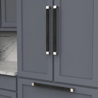 Fuse Collection Appliance Pull 18'' cc Satin Nickel with Black Wood Finish B079355WB-SN