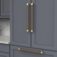 Fuse Collection Appliance Pull 18'' cc Brushed Golden Brass with Walnut Finish B079355WN-BGB