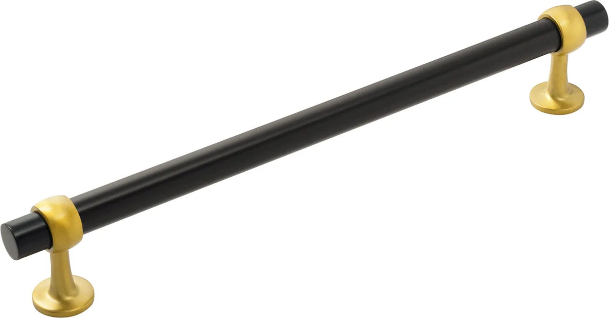 Ostia Collection Appliance Pull 12'' cc Matte Black & Brushed Golden Brass Finish B079396-MBBGB