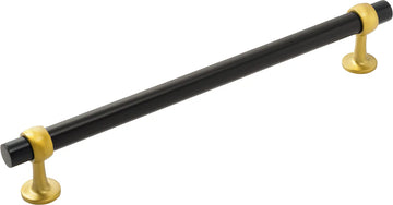 Ostia Collection Appliance Pull 12'' cc Matte Black & Brushed Golden Brass Finish B079396-MBBGB