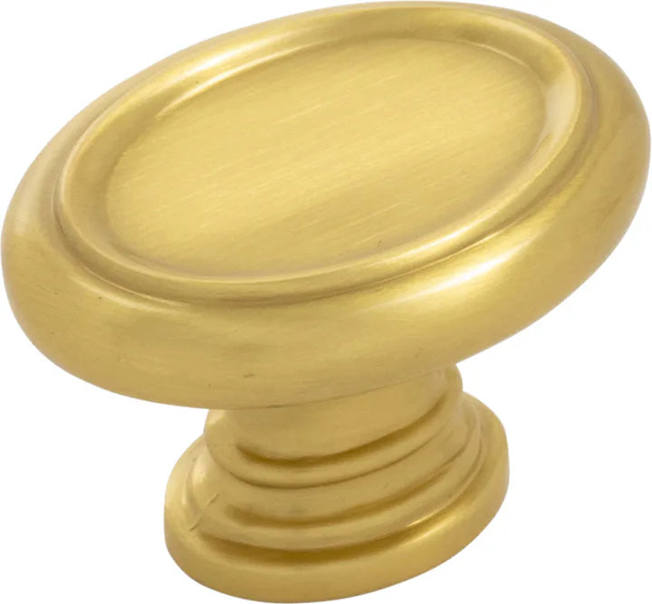 Berkshire Knob 1-1/2'' x 1-1/8'' Oval Brushed Golden Brass Finish B079930-BGB