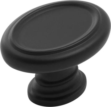 Berkshire Knob 1-1/2'' x 1-1/8'' Oval Matte Black Finish B079930-MB