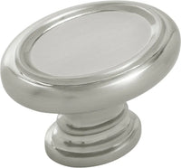 Berkshire Knob 1-1/2'' x 1-1/8'' Oval Satin Nickel Finish B079930-SN