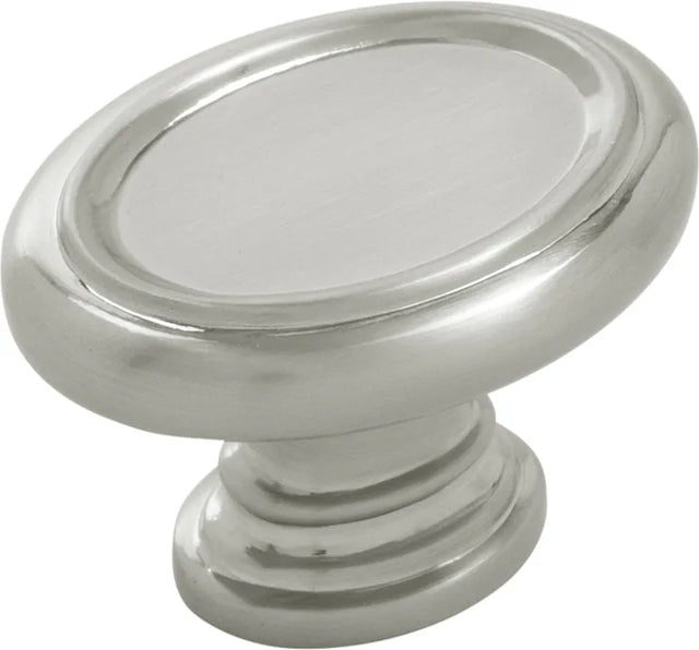 Berkshire Knob 1-1/2'' x 1-1/8'' Oval Satin Nickel Finish B079930-SN