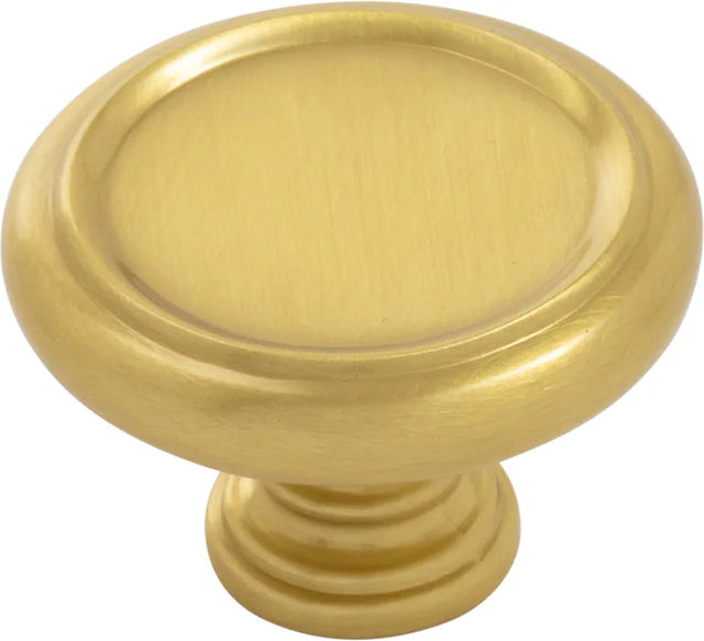 Berkshire Knob 1-1/2'' diam Brushed Golden Brass Finish B079931-BGB