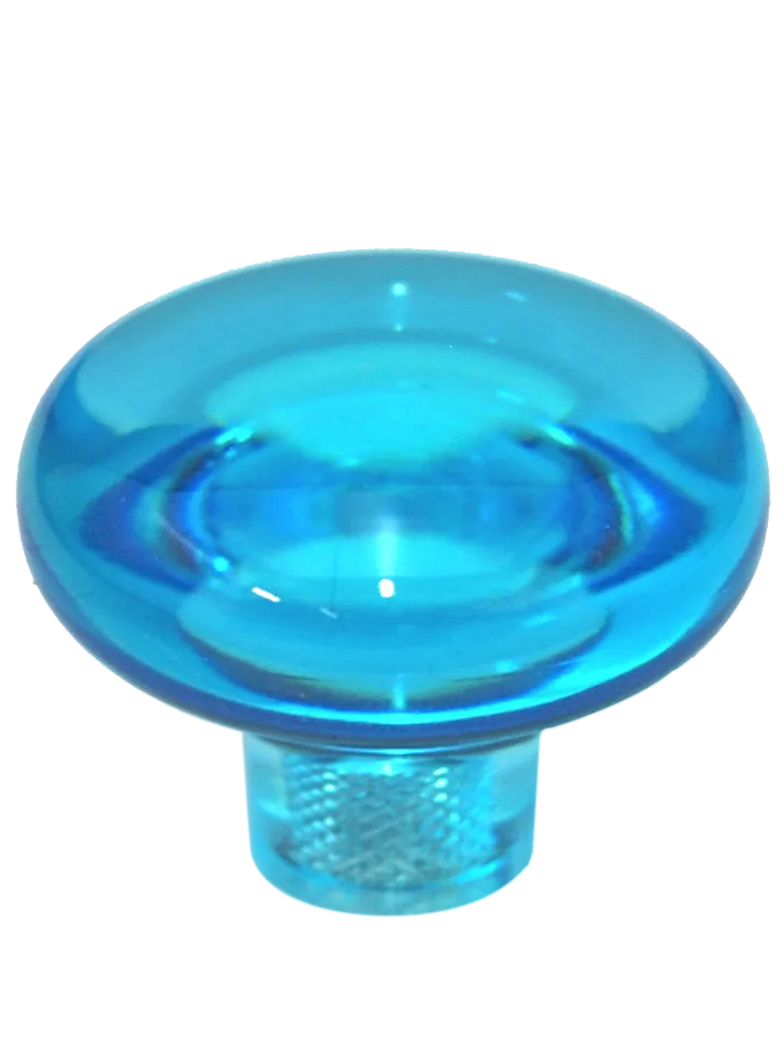 Caribbean Blue Clear Mushroom Knob
