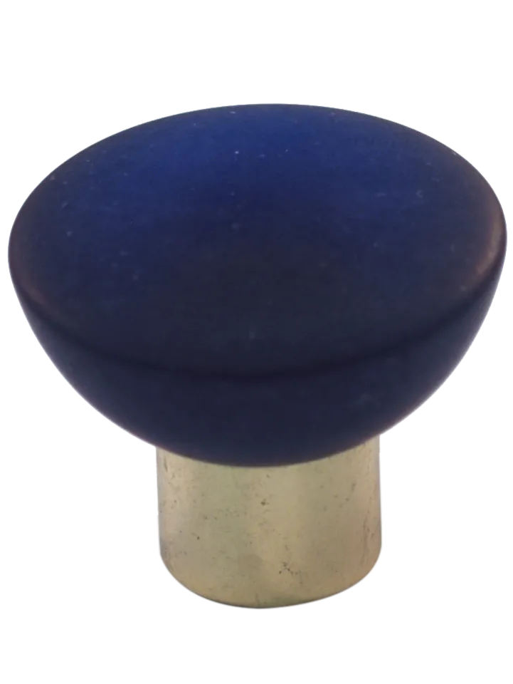 Athens Cobalt Blue Polyester with Solid Brass Knobs 113-CM020-PB