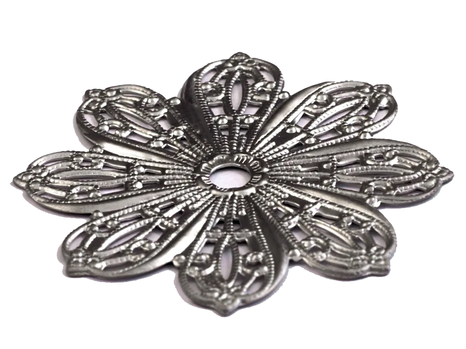 Flower Backplate in Satin Nickel
