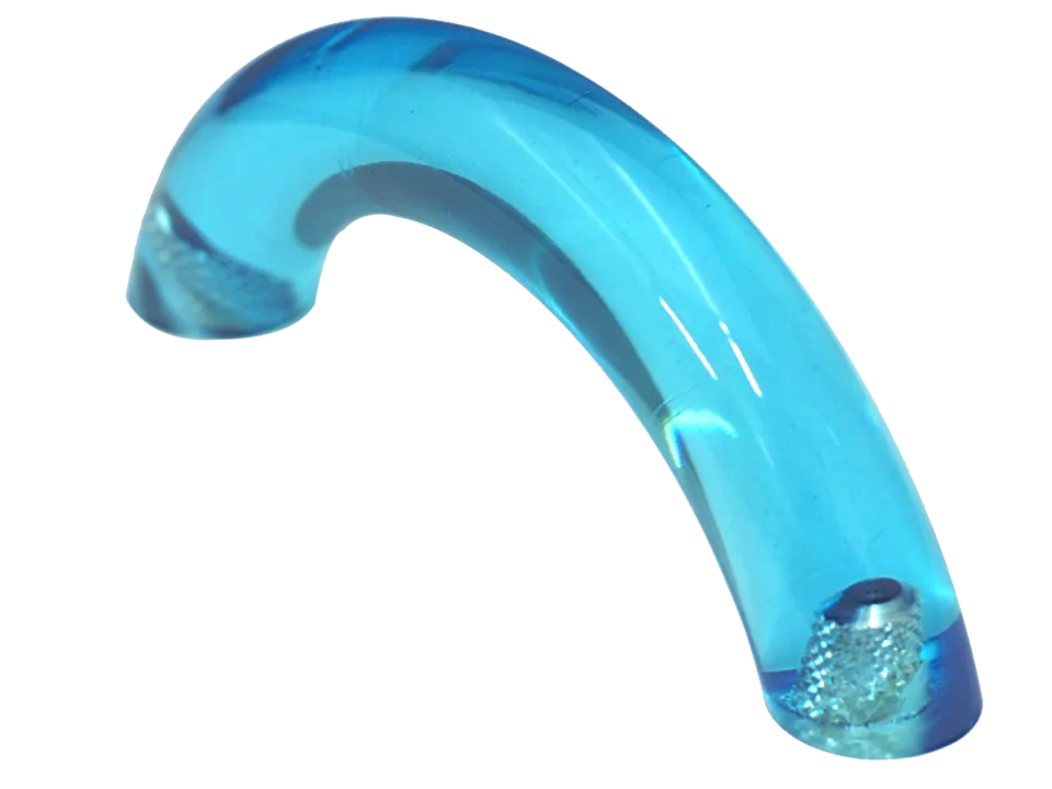 Caribbean Blue Clear Curved Pull