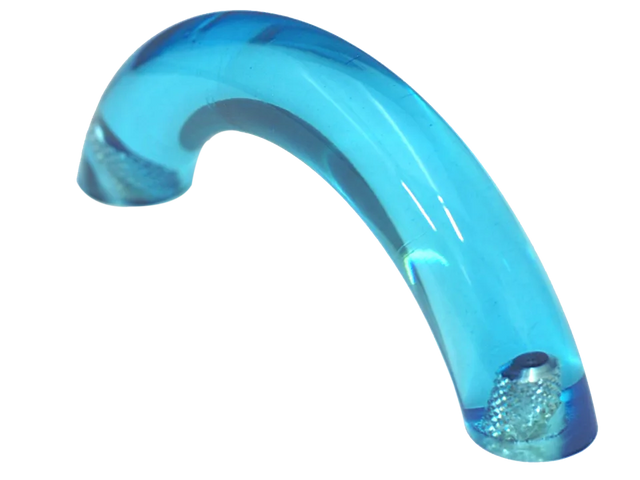 Caribbean Blue Clear Curved Pull